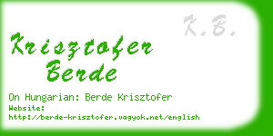 krisztofer berde business card